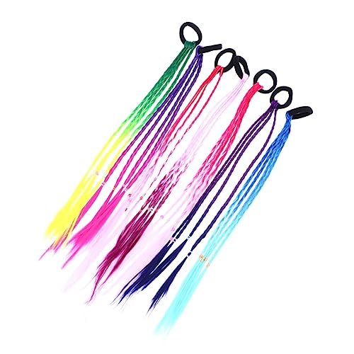 GANAZONO Perücke Mit Zöpfen Junge Mädchen-haarseil Bunte Haargummis Haarringe Für Mädchenkopfschmuck Haarband Mit Perücke Für Geburtstagsfeiern Tanzpartys Hochzeiten Weihnachten Karneval Fe von GANAZONO