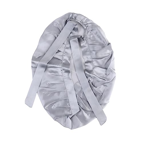 GANAZONO 1stück Leicht Verstellbare Seiden-schlafhaube Für Damen Silbergrau Optimaler Haarschutz Für Nacht Für Schlaf Make-up Und Gesichtsreinigung Bequem Und Geräumig von GANAZONO