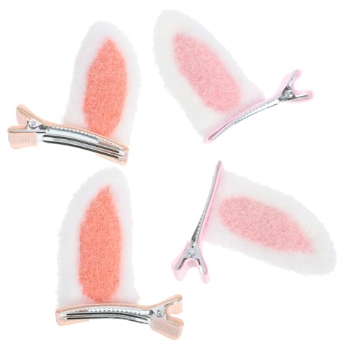GANAZONO 2paare Haarspangen Mit Hasenohren Aus Plüsch Und Legierung Für Mädchen Und Teenager Süße Frühlings-haar-accessoires Verspielter Haarschmuck von GANAZONO
