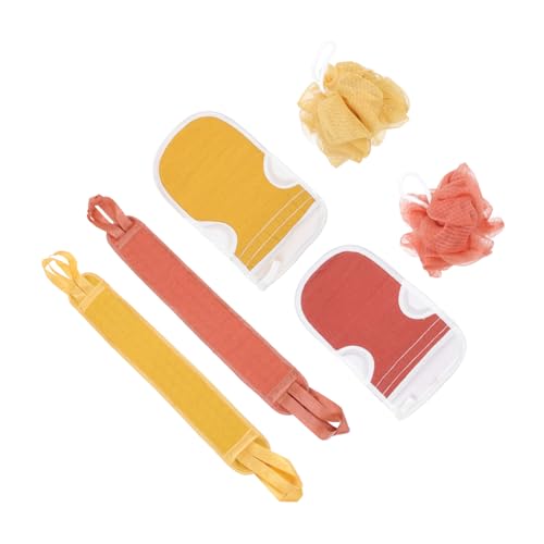 GANAZONO 2 Sätze Peeling handtücher mit Langem Streifen Sanftes Peeling und Reichhaltiger Schaum Exfolierende Badehandschuhe für Körperreinigung und Hautglättung Schnelltrocknend Unisex von GANAZONO
