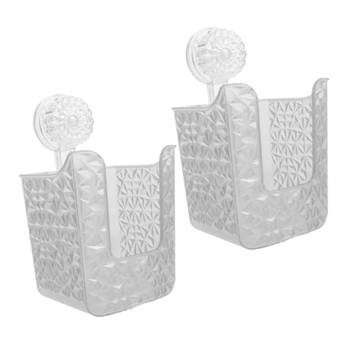 GANAZONO 2 Stück Badezimmer Aufbewahrungsbox Kosmetiktücherhalter Papiertücherspender Wandbehang Taschentuchhalter Mit Saugnapf Papierserviettenspender Kunststoff Transparent von GANAZONO