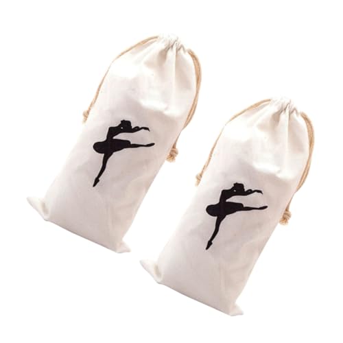 GANAZONO 2 Stück Ballett Spitzenschuh Beutel aus Canvas mit Kordelzug Leichtes Tanzschuh Aufbewahrungsbeutel für Mädchen Langlebig Tragbar und Einfach zu Reinigen von GANAZONO