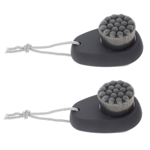 GANAZONO 2 Stück Doppelseitige Silikon gesichtsreinigungsbürste Sanfte Weiche Fasern Porentiefe Reinigung Manuelle Anwendung für Frauen für Zuhause und Reisen von GANAZONO