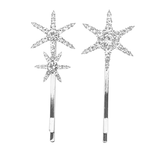 GANAZONO 2 Stück Funkelnde Strass Haarklammern mit Stern Design Haarspangen für Damen Haarschmuck Zubehör für Festliche Anlässe und Alltägliche Stylings von GANAZONO