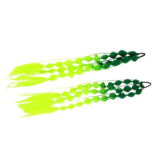 GANAZONO 2 Stück Gradient Bubble Braid Haarteil Geflochtener Ponytail-extension mit Clip Bunte Karneval Haarschmuck für Festivals Schnelle Montage Neon Pastell Style für Mädchen von GANAZONO