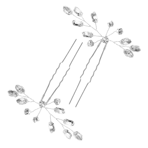 GANAZONO 2stücke U-förmige Haarnadeln Für Frauen Mit Strass Elegante Hochzeits-haaraccessoires Haarspangen Für Brautfrisuren Und Festliche Anlässe von GANAZONO