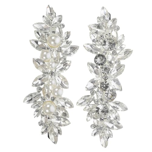 GANAZONO 2 Stück Haarspange mit Strass haarschmuck haircharm Hochzeitshaar-Accessoire Bänder Lockenwickler Bling Haarspangen Strass-Haarspangen für Frauen formal Zinklegierung Silver von GANAZONO