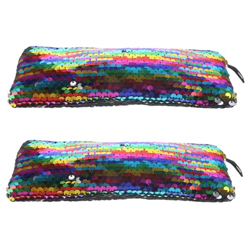 GANAZONO 2 Stück Kleine Pailletten Kosmetiktaschen mit Glänzendem Finish Handlich Langlebig Multifunktional für Lippenstift Reise Make up Organizer für Damen Modische Aufbewahrung von GANAZONO