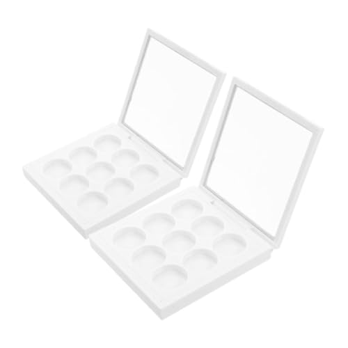 GANAZONO 2stücke Transparentes Kunststoff-etui Quadratisch Mit Fächern Für Diy Lidschatten-palette Nachfüllbar Als Make-up-organizer-behälter Für Textmarker Concealer Reisen von GANAZONO