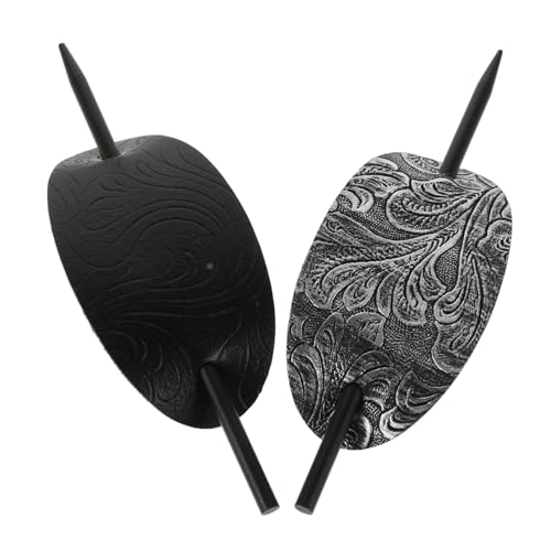 GANAZONO 2stücke Haarnadelclips Mit Stab Lange Feste Haarnadeln Aus Pu Ovale Haarspangen Im Südwest-stil Schiebe-haarspangen Für Frauen Haarschmuck Für Langes Haar Für Pferdeschwanzhalter u von GANAZONO