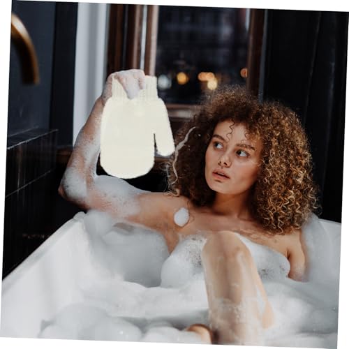 GANAZONO 2 Stück Peelinghandschuhe aus Frottiertem Sanfte Wiederverwendbare Duschhandschuhe für Körperpeeling Leichte Hautschonende Badehandschuhe für Damen und Herren von GANAZONO