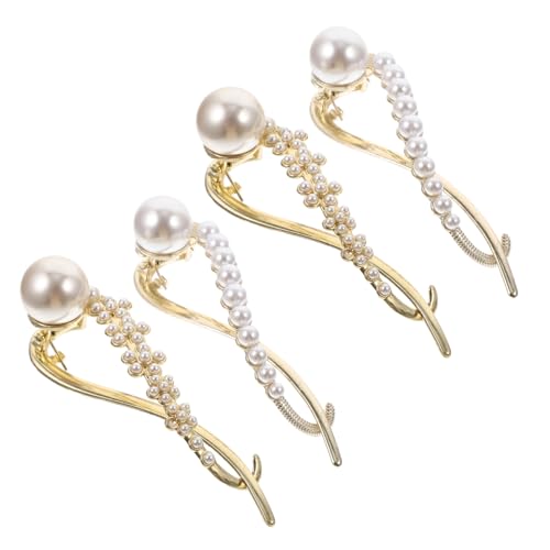GANAZONO 2 Stück Perlen Haarspangen Teilig Goldfarbene Haarklammern mit Kreativem Design Modischer Haarschmuck für Frauen und Mädchen Einfache Anwendung Langlebige Metallclips für von GANAZONO