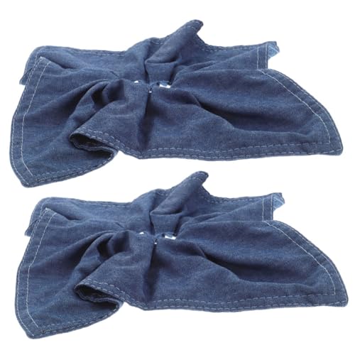 GANAZONO 2stücke Grosse Elastische Haargummis Mit Schleife Dicker Jeans-haarschmuck Für Mädchen Haarbänder Quadratische Schal-designs Für Haartypen von GANAZONO