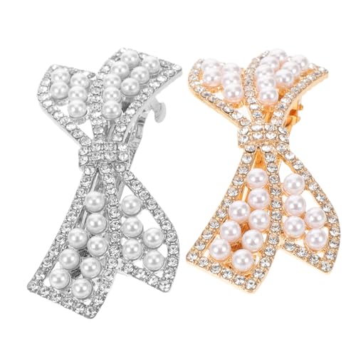 GANAZONO 2 Stück Rhinestone Haarklammern mit Funkelnden Strasssteinen und Künstlicher Perle Leichte Elegante Haarspangen für Damen und Mädchen als Brautschmuck und Party Haarschmuck GANAZONO 2 Stück Rhinestone Haarklammern mit Funkelnden Strasssteinen und Künstlicher Perle Leichte Elegante Haarspangen für Damen und Mädchen als Brautschmuck und Party Haarschmuck von GANAZONO