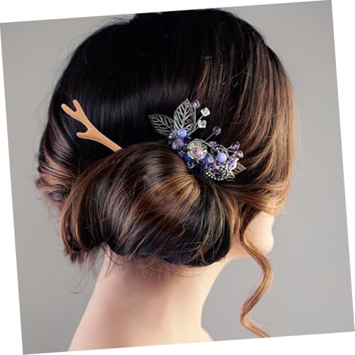 GANAZONO 2 Stück Teiliges Chinesische Holz haarstäbchen mit Vintage Hirschgeweih design Dekorative Haarnadeln für Frauen Langlebige Haarschmuck für Elegante Hochsteckfrisuren von GANAZONO