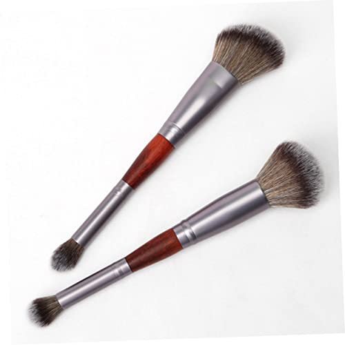 GANAZONO 2 Stück Teiliges Dual end Make up Pinsel Weiche Premium fasern Vielseitig für Lose Puder und Lidschatten Kompakt für Reisen und Alltag Stabiles Griffdesign für Frauen und Make up von GANAZONO