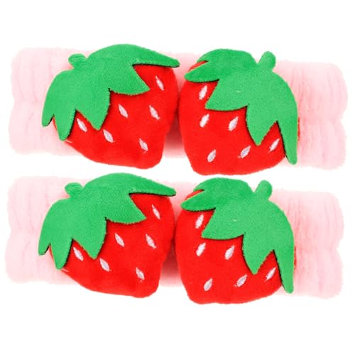 GANAZONO 2 Stück Teiliges Gesichtswasch stirnbänder aus Weichem Material Niedliches Erdbeer design Bequemes Haarband für Damen für Spa Make up und Hautpflege im Haushalt von GANAZONO