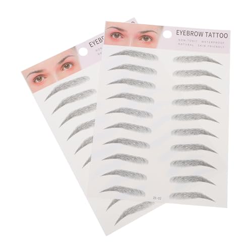 GANAZONO 2 Stück Teiliges Künstliche Augenbrauen Aufkleber Natürlich Haarähnlich Schnelle Anwendung für Männer Frauen Wiederverwendbare Eyebrow Transfer Sticker und Augenbrauen Schablonen von GANAZONO