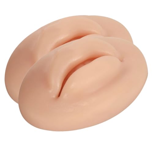 GANAZONO 2 Stück Teiliges Silikon Lippen Übungshaut Elastisch Weiche Fake Haut Tattoo Makeup Praxis Zubehör für Anfänger und Profis Realistische Lippenform von GANAZONO