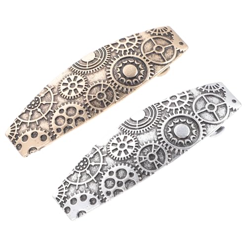 GANAZONO 2 Stück Vintage Metall Haarklammern Retro Haarklammer mit Filigranem Muster Langlebige Haarspangen für Damen und Mädchen Stilvolles Haarschmuck accessoire in Silber und Gold von GANAZONO