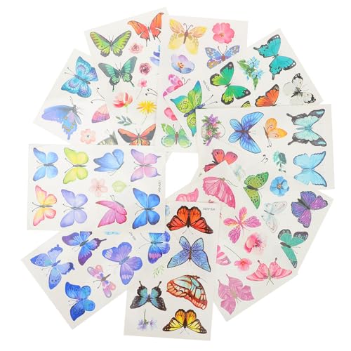GANAZONO 20 Blatt Schmetterling Temporäre Tattoos Bunte Fake Tattoos Hautaufkleber für Mädchen Damen Party Festival Zubehör GANAZONO 20 Blatt Schmetterling Temporäre Tattoos Bunte Fake Tattoos Hautaufkleber für Mädchen Damen Party Festival Zubehör von GANAZONO