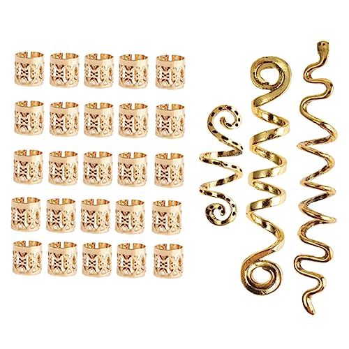 GANAZONO 28stücke Teiliges Dreadlock-zubehör Metallringen Für Geflochtenes Haar Haarschmuck Und Haar-accessoires Für Partys Hochzeiten Und Modeevents von GANAZONO