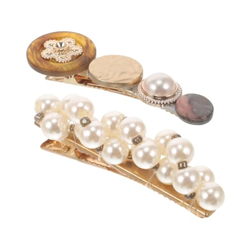 GANAZONO 2stücke Vintage Haarklammern Mit Perlen Und Strass Für Frauen Zufällige Designs Eleganter Haarschmuck Für Besondere Anlässe Rutschfest Und Bequem Zu Tragen von GANAZONO