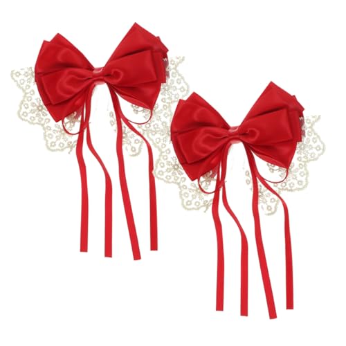 GANAZONO 2 Stück Haarschleifen Clips für Damen Satin Schleife Haaraccessoires für und Mädchen Rutschfest Design von GANAZONO