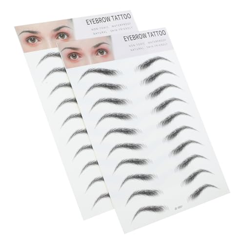 GANAZONO 2stücke Künstliche Augenbrauen-imitation Haarähnliche Transferaufkleber Augenbrauen-tool Für Männer Und Frauen Farbe Schwarz Einfach Anzuwenden Und Mehrere Tage Haltbar von GANAZONO