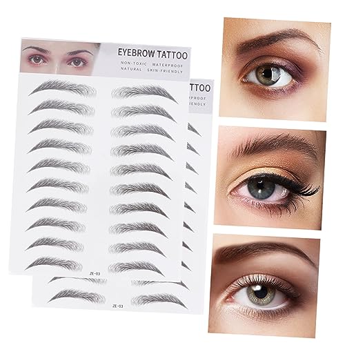 GANAZONO 2stücke Künstliche Augenbrauen -imitation Haarähnliche Augenbrauen -transferaufkleber Für Männer Und Frauen Schwarz von GANAZONO