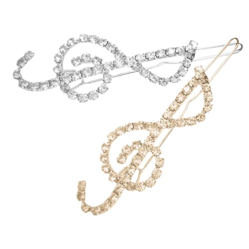 GANAZONO 2stücke Musiknoten Haarspangen Glitzernde Strass Haarklammern Für Damen Stilvolle Tragbare Haarclips Für Festliche Anlässe Accessoires Zum Styling Und Dekorieren Leicht Und von GANAZONO
