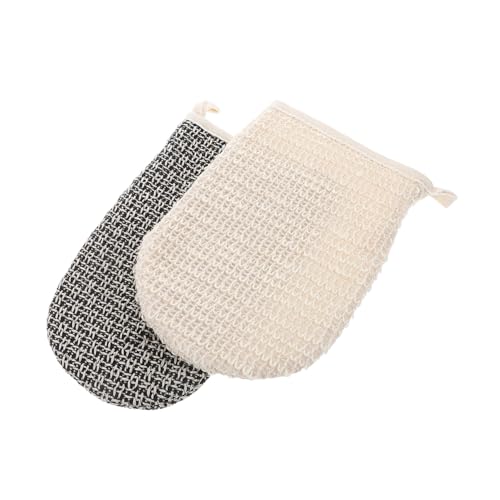 GANAZONO 2stücke Badehandschuhe Zum Duschen Natürliche Sisal-badehandschuhe Waschlappen Doppelseitige Peeling-handschuhe Für Körperreinigung Geeignet Für Damen Und Herren von GANAZONO