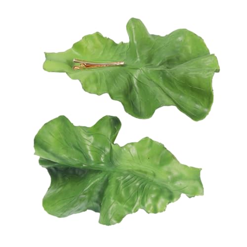 GANAZONO 2stücke Salatblatt-haarspange Für Frauen Verspieltes Haarschmuck-accessoire Zarte Clip-perücke Haare-clip Für Mädchen Und Erwachsene Süße Haardekoration von GANAZONO