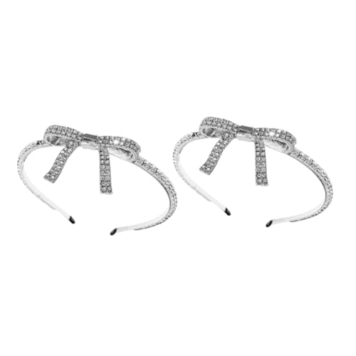 GANAZONO 2pcs Kristall Braut -strass -bogen Stirnband Kronen Hochzeit Haarzubehör Geburtstagsfeier Haar Ornamente Prom Tiara von GANAZONO