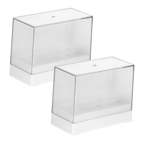 GANAZONO 2stücke Bohrerhalter Nagelbohrerhalter Bohrerbox Kunststoffbox Nagelbohrer Organizer Aufbewahrungskoffer Transparente Box Für Nagelwerkzeuge von GANAZONO