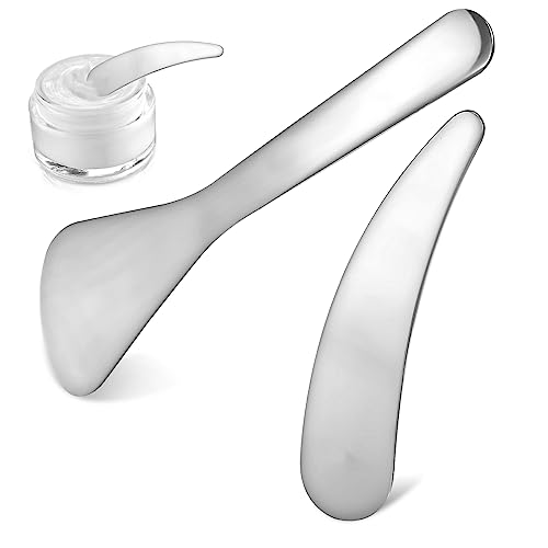 GANAZONO 2stücke Edelstahl Spatel Für Gesichtspflege Wiederverwendbare Kosmetikspateln Und Löffel Für Gesichtscremes Und Lotionen Für Zuhause Salon von GANAZONO