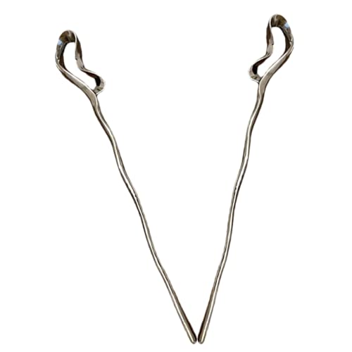 GANAZONO 2stücke Essstäbchen Für Haare Metall Haarnadeln Unregelmäßige Haarstäbchen Chinesische Haarstäbe Haarschmuck Für Frauen Haarstab Für Dutts Langer Metall Haarstab von GANAZONO