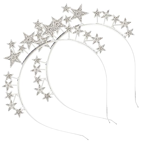 GANAZONO 2stücke Sternförmiges Metall-haarreif Für Junge Mädchen Zartes Stirnband Mit Glitzer Klassische Sternform Für Partys Und Alltag von GANAZONO