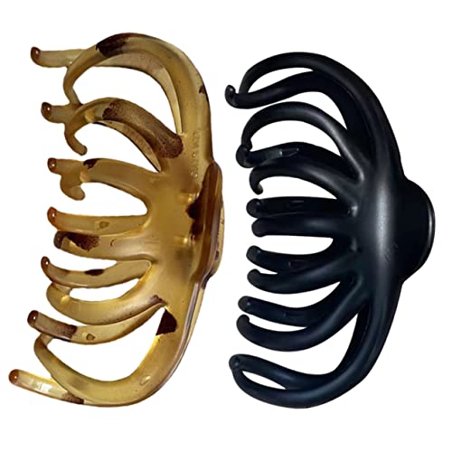 GANAZONO 2stücke Haarspangen Damen Retro Haarklammer Große Haarclips Für Mittellanges Dickes Haar Elegante Haarstyling Zubehör Schwarz von GANAZONO