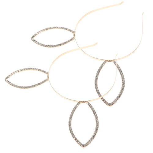 GANAZONO 2stücke Hasenohren Haarreif Mit Metallverzierung Und Strass Elegantes Party-haarband Für Erwachsene Für Halloween Kostüme Und Besondere Anlässe Leicht Und Bequem von GANAZONO