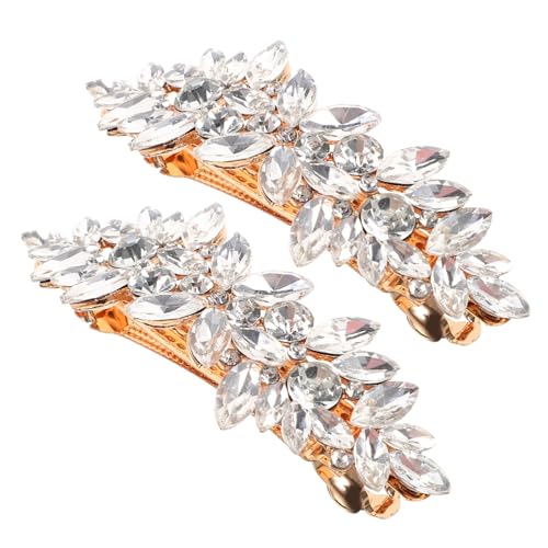 GANAZONO 2stücke Strass Haarspangen Für Damen Elegante Haarklammern Mit Blumen-design Für Hochzeiten Und Besondere Anlässe Aus Hochwertigem Goldfarbe von GANAZONO