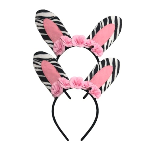 GANAZONO 2stücke Zebra Ohren Haarreif Performance Haarband Festival Kopfschmuck Party Haarschmuck Stirnband Für Mädchen Foto Prop Rosa von GANAZONO