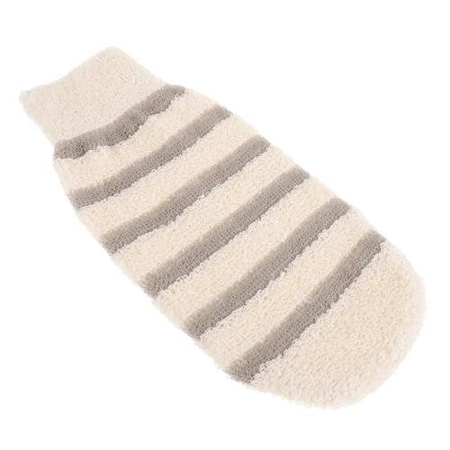 GANAZONO 3 Stück Badetuch hautpflege hautreinigung Hautschonender Handschuh Körperpeeling Handschuh Exfoliatinghandschuh Duschhandschuhe Badehandschuh Duschhandschuh Peeling Flachs Beige von GANAZONO