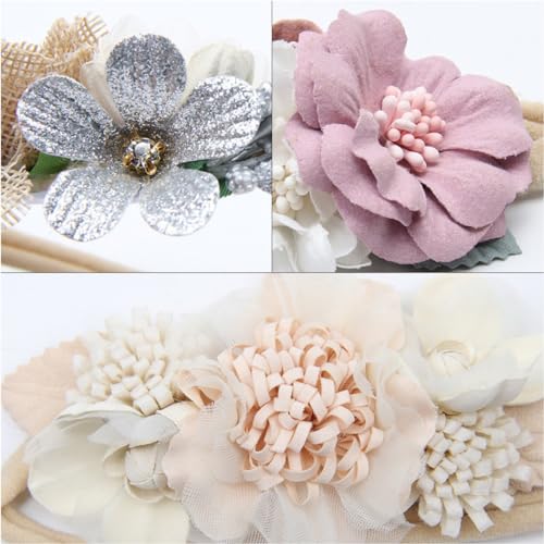 GANAZONO 3 Stück Blumen Haarbänder für Kleinkinder Stilvolle Stirnbänder mit Bunten Blumen für Mädchen Bequemes und Haarschmuck Accessoire für Besondere Anlässe und Alltag von GANAZONO