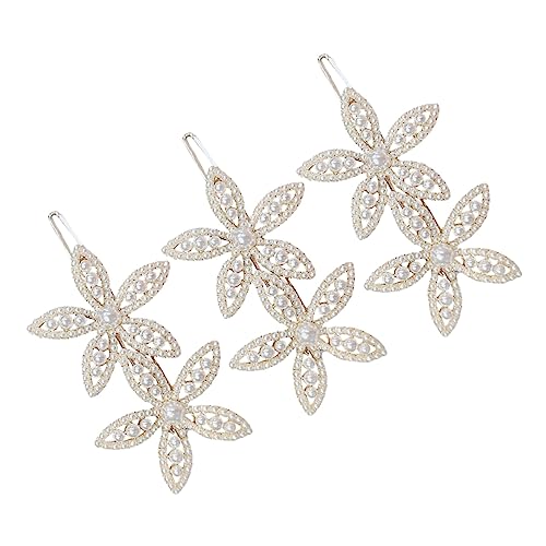 GANAZONO 3 Stück Perlen Blumen Haarklammern für Damen Rutschfest für Haartypen Perfektes für Besondere Anlässe Langlebig und Dekorativ von GANAZONO