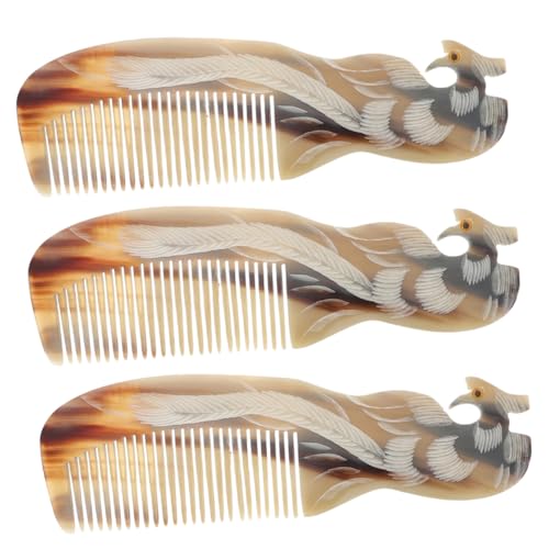 GANAZONO 3 Stück Teiliges Haarkämme aus Horn Tragbare Entwirrkämme für und Männer Vielseitig Einsetzbar Leicht und Langlebig für Reisen und Alltag von GANAZONO
