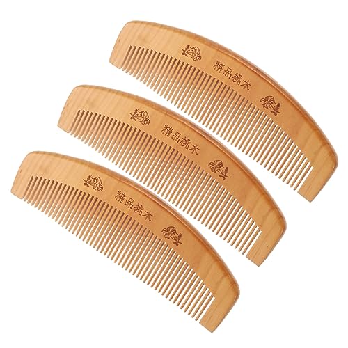 GANAZONO 3 Stück Teiliges Holz Haarkamm Antistatischer Kamm für Lockiges Glattes Haar Tragbar für und Männer Robustes Design Perfekter Begleiter für Unterwegs von GANAZONO