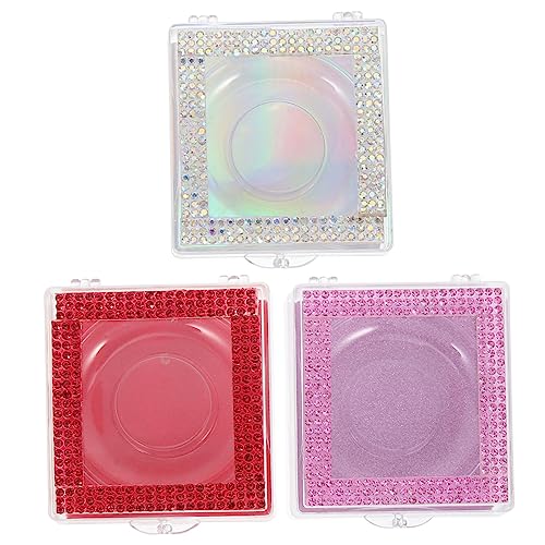 GANAZONO 3 Stücke Wimpernverpackung Boxen Leere Wimpernboxen Tragbare Organizer für Falsche Wimpern Bunte Designs Transparentes Etui von GANAZONO