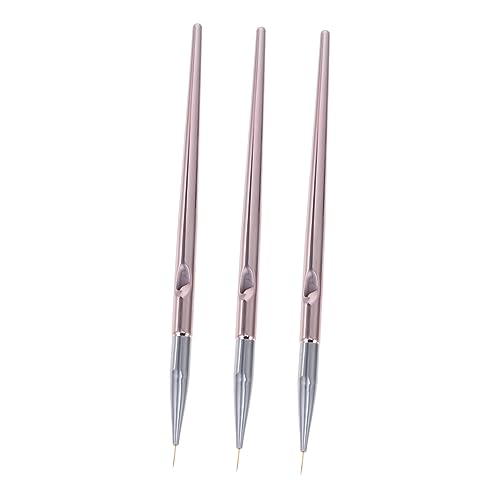 GANAZONO 3 Stück Teiliges Nail Art Pinselset Roségold Wiederverwendbare Malpinsel für Nageldesign für Maniküre und DIY Nail Art Professionell und Nutzbar von GANAZONO