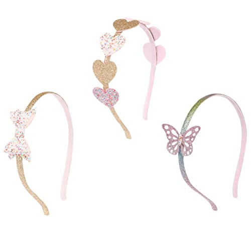 GANAZONO 3 Stück Teiliges Set Haarreifen mit Herz Pailletten Süßes Haarband für Junge Mädchen Fotorequisiten und Kreative Frisuren für Mädchen und Besondere Anlässe von GANAZONO